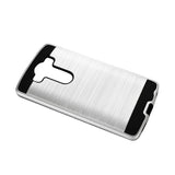 REIKO LG V10 HYBRID METAL BRUSHED TEXTURE CASE IN WHITE