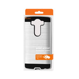 REIKO LG V10 HYBRID METAL BRUSHED TEXTURE CASE IN WHITE