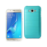 REIKO SAMSUNG GALAXY J7 HYBRID METAL BRUSHED TEXTURE CASE IN BLUE