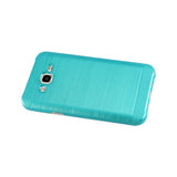 REIKO SAMSUNG GALAXY J7 HYBRID METAL BRUSHED TEXTURE CASE IN BLUE