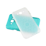 REIKO SAMSUNG GALAXY J7 HYBRID METAL BRUSHED TEXTURE CASE IN BLUE