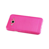 REIKO SAMSUNG GALAXY J7 HYBRID METAL BRUSHED TEXTURE CASE IN HOT PINK