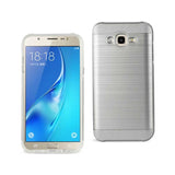REIKO SAMSUNG GALAXY J7 HYBRID METAL BRUSHED TEXTURE CASE IN SILVER