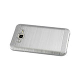 REIKO SAMSUNG GALAXY J7 HYBRID METAL BRUSHED TEXTURE CASE IN SILVER