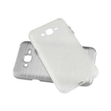 REIKO SAMSUNG GALAXY J7 HYBRID METAL BRUSHED TEXTURE CASE IN SILVER