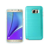 REIKO SAMSUNG GALAXY NOTE 5 HYBRID METAL BRUSHED TEXTURE CASE IN BLUE