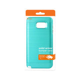 REIKO SAMSUNG GALAXY NOTE 5 HYBRID METAL BRUSHED TEXTURE CASE IN BLUE
