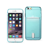 REIKO IPHONE 6 PLUS REIKO SEMI CLEAR CASE WITH CARD HOLDER IN CLEAR BLUE