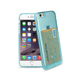 REIKO IPHONE 6 PLUS REIKO SEMI CLEAR CASE WITH CARD HOLDER IN CLEAR BLUE