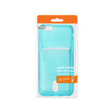 REIKO IPHONE 6 PLUS REIKO SEMI CLEAR CASE WITH CARD HOLDER IN CLEAR BLUE