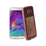 REIKO SAMSUNG GALAXY NOTE 5REIKO SEMI CLEAR CASE WITH CARD HOLDER IN CLEAR HOT PINK