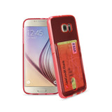 REIKO SAMSUNG GALAXY S6REIKO SEMI CLEAR CASE WITH CARD HOLDER IN CLEAR RED