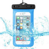 WATERPROOF CASE FOR 4.7 INCHES DEVICES WITH FLOATING ADJUSTABLE WRIST STRAP IN BLUE