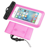 WATERPROOF CASE FOR 4.7 INCHES DEVICES WITH FLOATING ADJUSTABLE WRIST STRAP IN HOT PINK