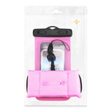 WATERPROOF CASE FOR 4.7 INCHES DEVICES WITH FLOATING ADJUSTABLE WRIST STRAP IN HOT PINK