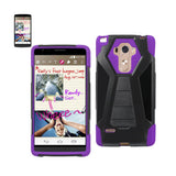 REIKO LG G STYLO HYBRID HEAVY DUTY CASE WITH KICKSTAND IN PURPLE BLACK