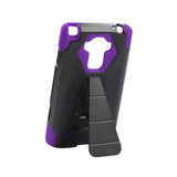 REIKO LG G STYLO HYBRID HEAVY DUTY CASE WITH KICKSTAND IN PURPLE BLACK
